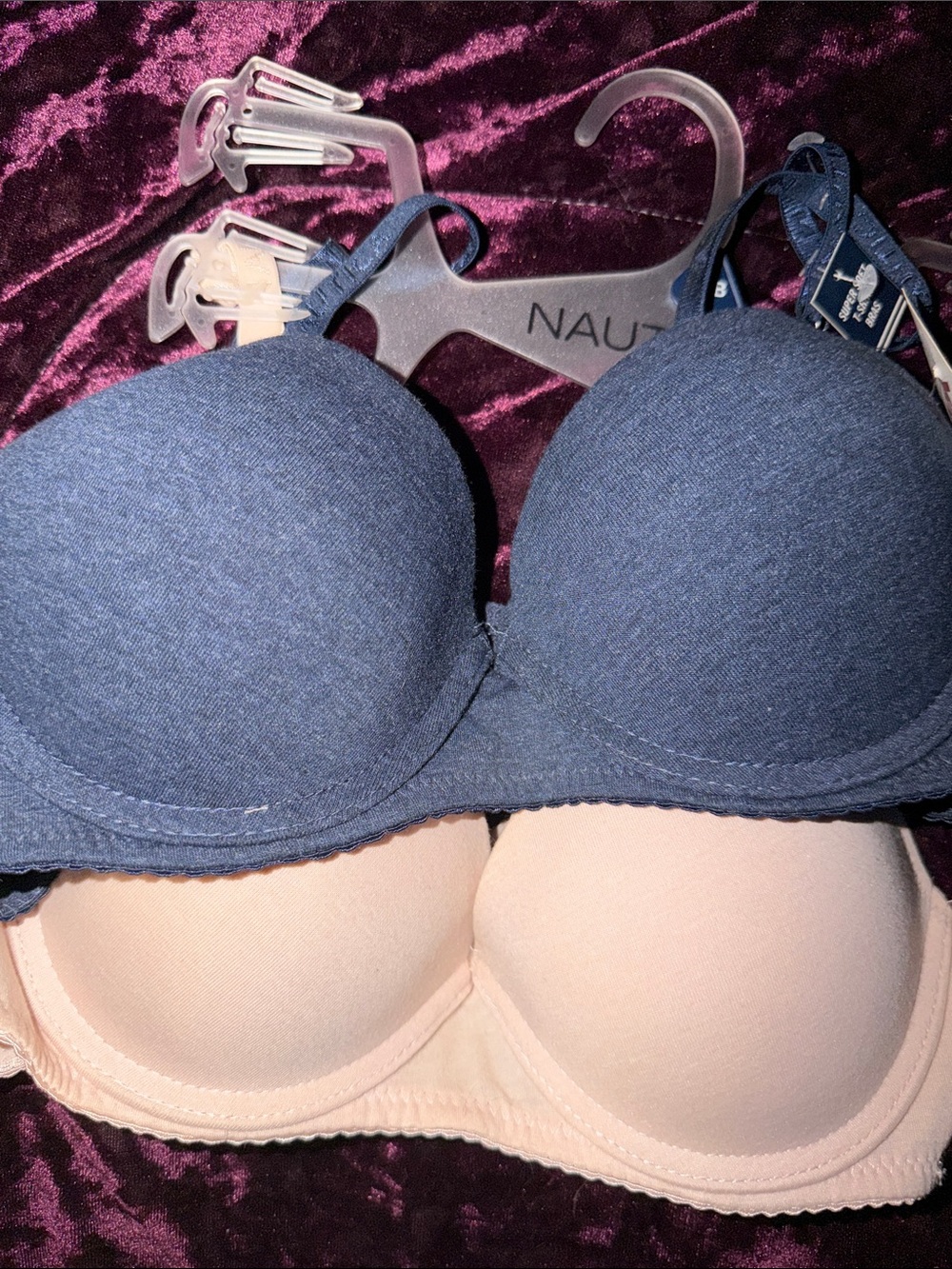 Nautica Navy and Nude T-Shirt Bra Set